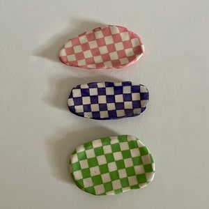Mini Handmade Ceramic Checkered Decorative Tray image 8