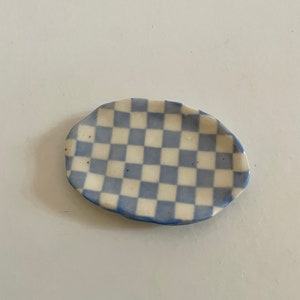 Mini Handmade Ceramic Checkered Decorative Tray image 7