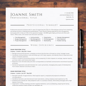 2024 Google Docs Resume Template Word Modern ATS Friendly Clean Resume Executive Assistant Professional Simple Minimalist Resume Template