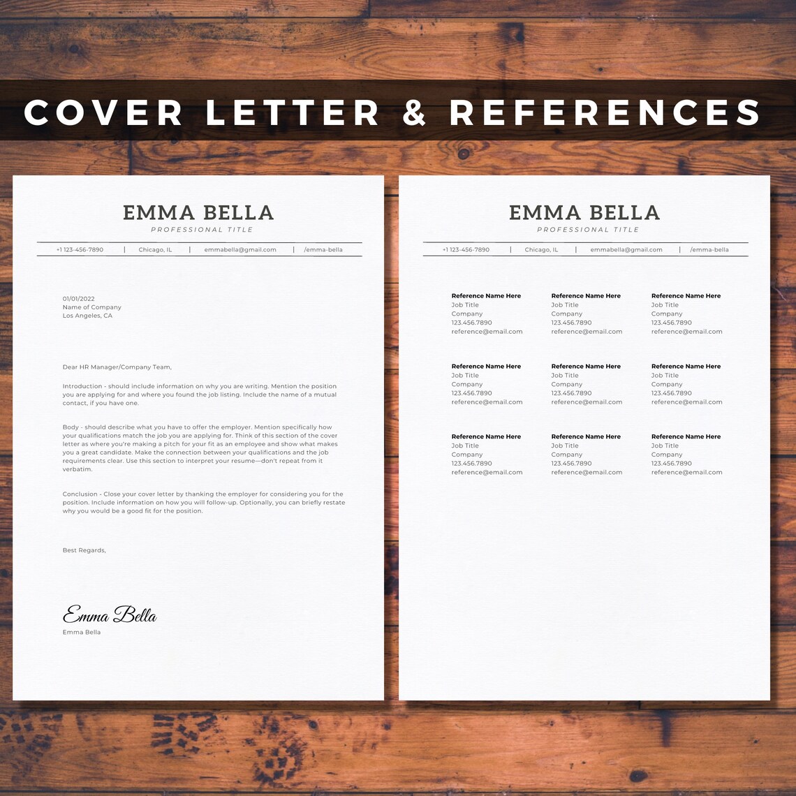 2023 Word Resume Template Google Docs Clean Modern Executive - Etsy
