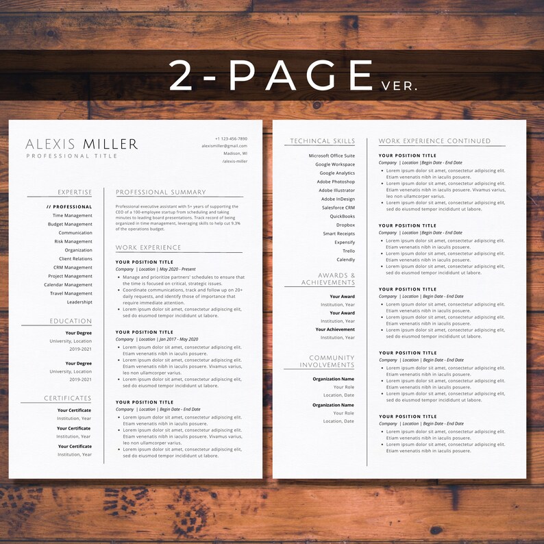 2024 Google Docs Resume Template ATS Friendly Modern Word Simple Resume