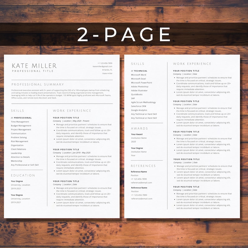 2024 Clean Resume Template For Google Docs Executive ATS Friendly Resume Template Word Minimalist Simple Creative Modern CV Template Pages image 3