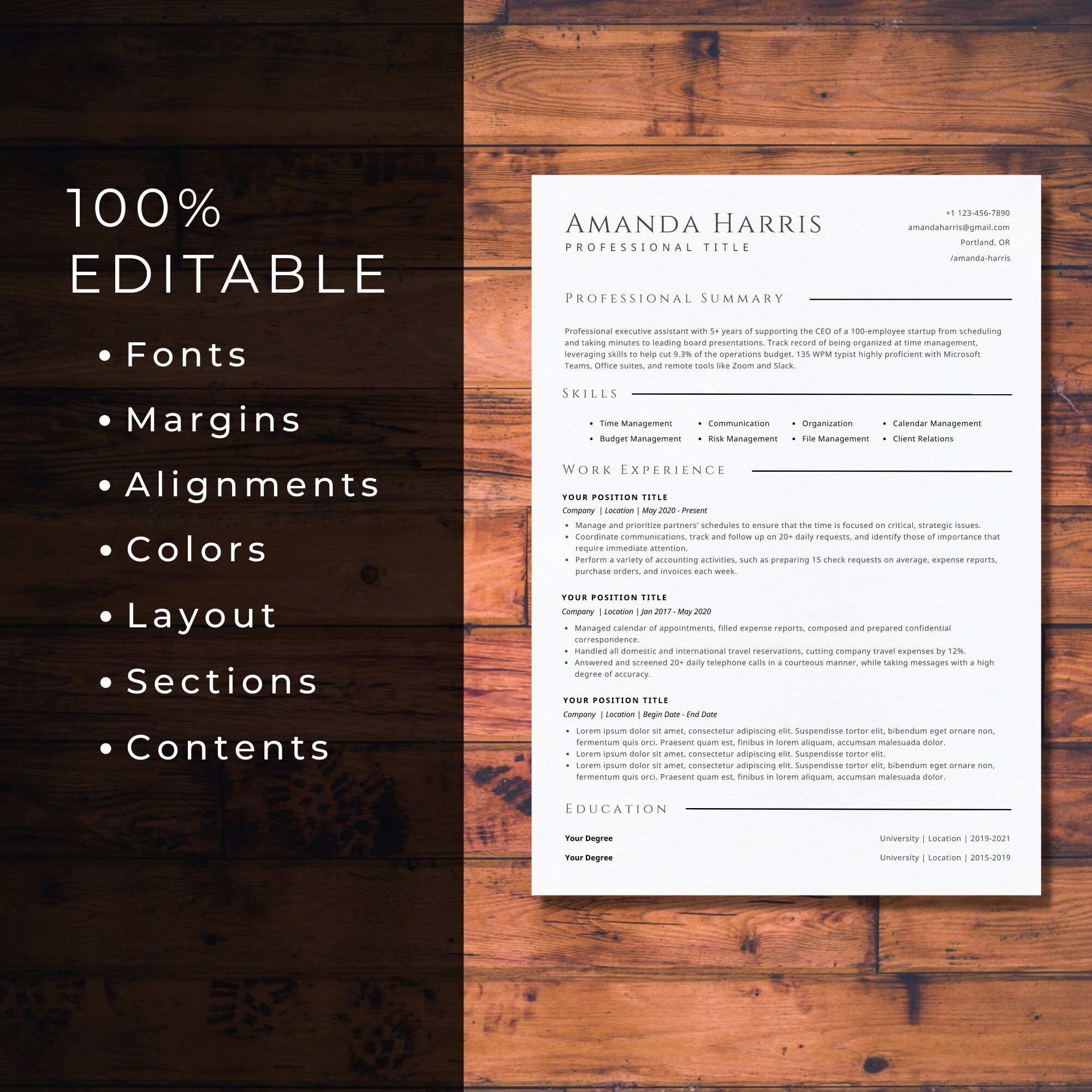 2025 Google Docs Resume Template Word Resume ATS Friendly Modern ...
