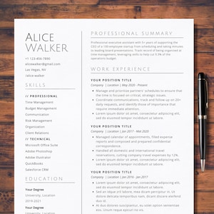 2024 Resume Template Google Docs Modern ATS Friendly Clean Minimalist Word CV Template Simple Professional Functional Resume Template Pages