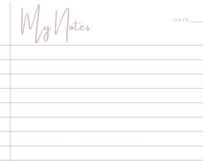 Three Page Note Sheets