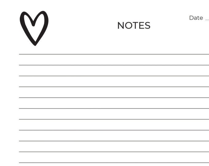 Heart Note Sheet