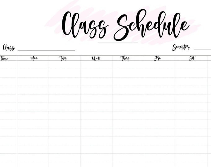 Class Schedule