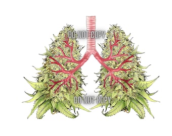 marijuana lungs sublimation png digital download