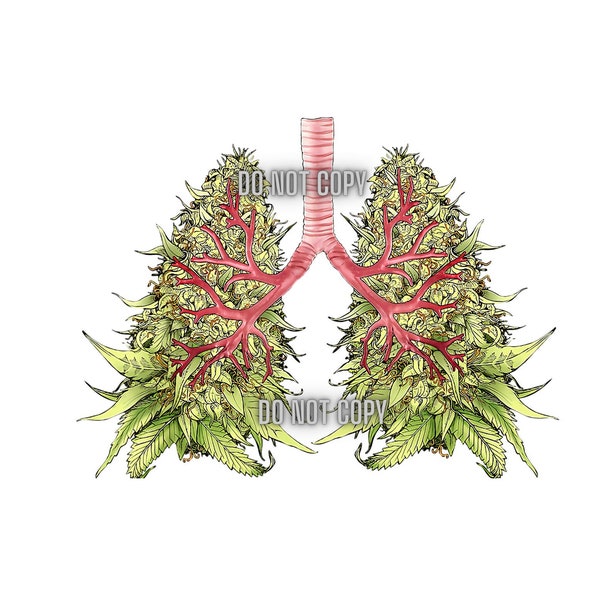 marijuana lungs sublimation png digital download