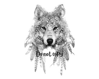 Wolf 2 sublimation png digital download