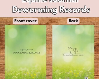 Equine Journal Deworming Records | Horse Wellness Tracking | Notebook