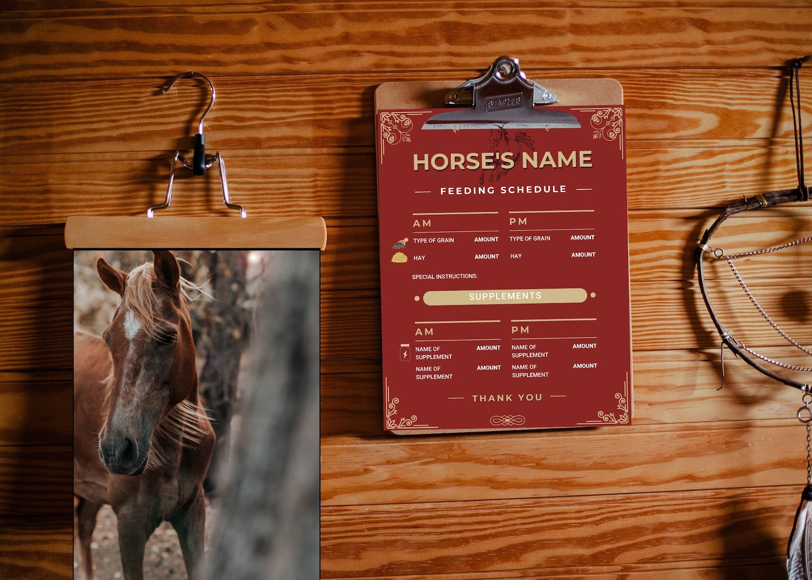 Custom Horse Feeding Schedule FULLY Editable Etsy Ireland