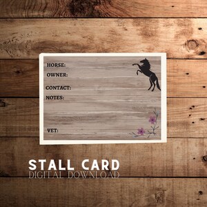 Carte de stalle de cheval | Bois clair