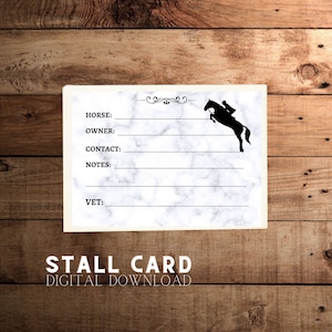 Carte de stalle de cheval | Marbre