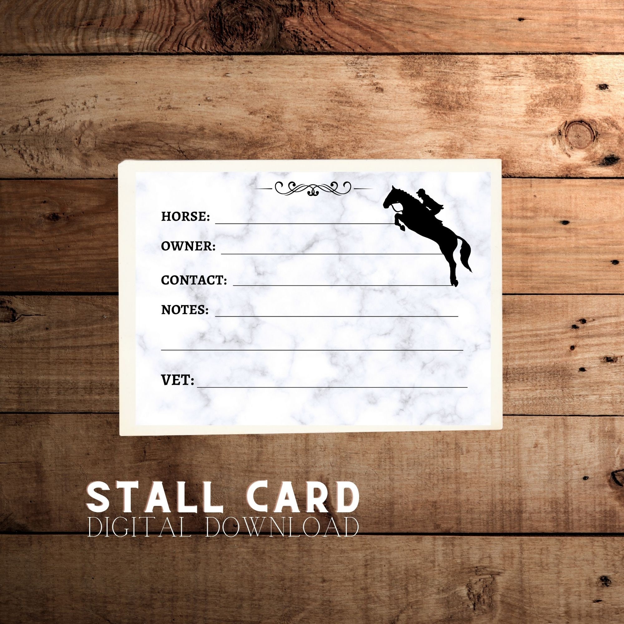 Horse Stall Card | Marble - Etsy