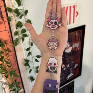 Animatronics Double Sided Glitter Keychain