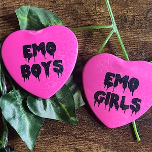 Emo Girls & Boys Heart Pins