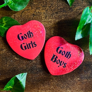 Goth Girls & Boys Heart Pins
