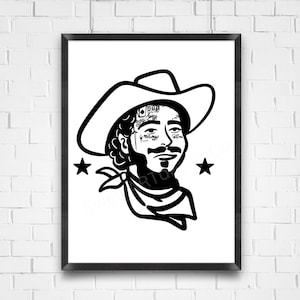 Poster de cow-boy Image numérique dessinée à la main PNG et SVG