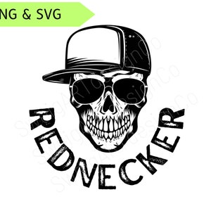 Rednecker Skull - Country Music PNG and SVG Image Files