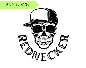 Rednecker Skull - Country Music PNG and SVG Image Files