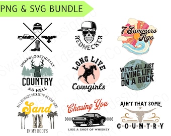 Country PNG and SVG Bundle | Country Music svg and png Bundle