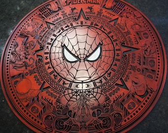 Spiderman like Aztec Calendar, jpg, eps, svg, jpg. For CNC or Laser