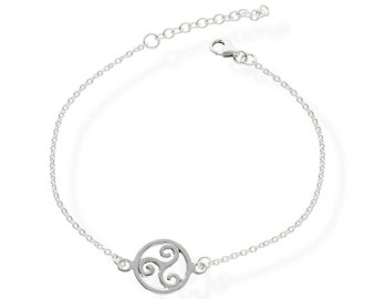 925 silver bracelet Celtic Triskell Charm ladies bracelet ak11