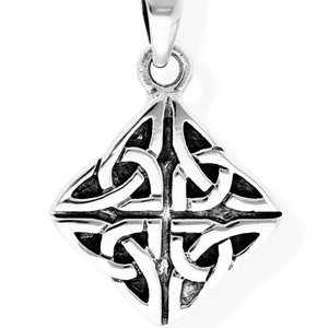 Amulett Kettenanhänger keltisch Vier Jahreszeiten Knoten aus 925 Sterling Silber geschwärzt 37041