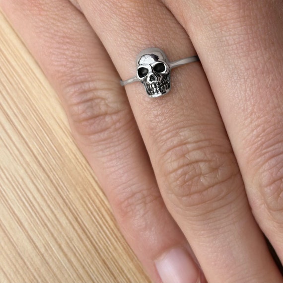 Anillo De Calavera CRWENG Para Mujer, Plata De Ley 925 Anillo