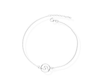 925 Silber Fußkette Meereswelle Charm Damen Fußband Fußkettchen Fk44