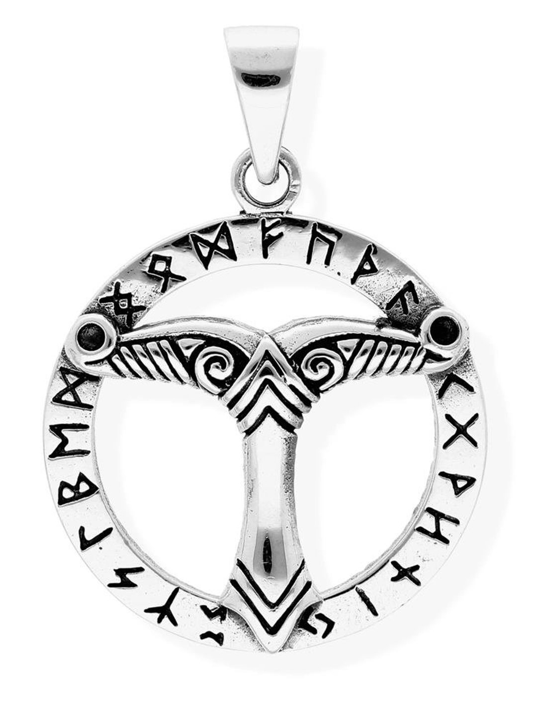 NKlaus Collar Colgante Celta Irminsul 3,2cm Plata 925 Talismán Escandinavo 7432