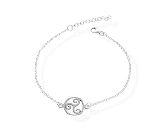 Fußkette keltisch Triskell Damen 925 Silber anklet Fußband fk11