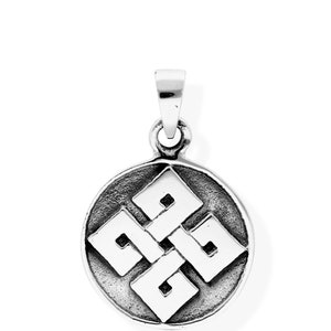 Amulet pendant symbolic Celtic quadruple knot made of 925 Sterling silver blackened 37052