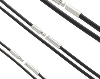 Kautschukband Kette mit Edelstahl Bajonettverschluss unisex