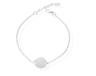 925 Silber Armkette Gravurplatte Charm Damen-Armband Armkettchen ak37