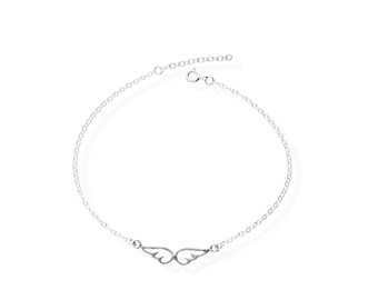 925 Silver Anklet Angel Wings Charm Women's Anklet Fk46