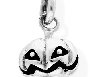 Amulett Kettenanhänger außergewöhnlich Halloweenkürbis aus 925 Sterling Silber geschwärzt 37045