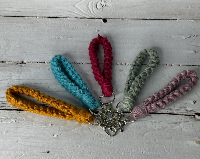 Handmade Cotton Cord Crochet Keychain - Durable & Stylish Accessory