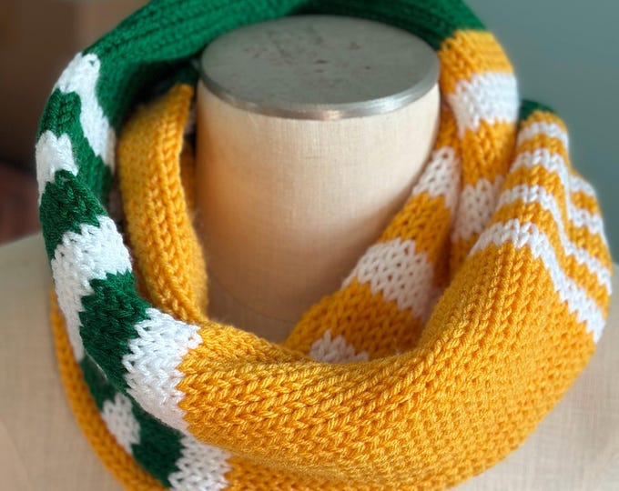 Cozy Knit Striped Infinity Scarf