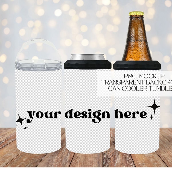 16oz 4 in 1 Can Cooler Tumbler PNG Mockup
