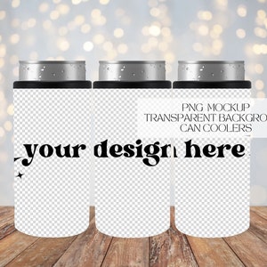 12oz Slim Cooler PNG Mockup Transparent Background