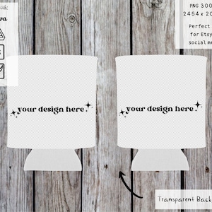 Regular Neoprene  Cooler tumbler mockup, full view wrap mockup, tumbler mockup with transparent background product,  cooler mockup