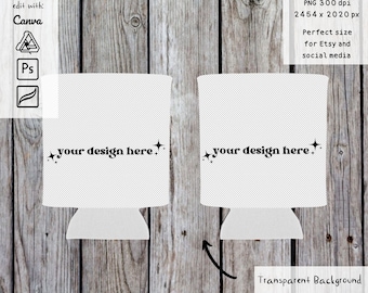 Neoprene Tumbler Cooler Mockup: Sublimation View (PNG)