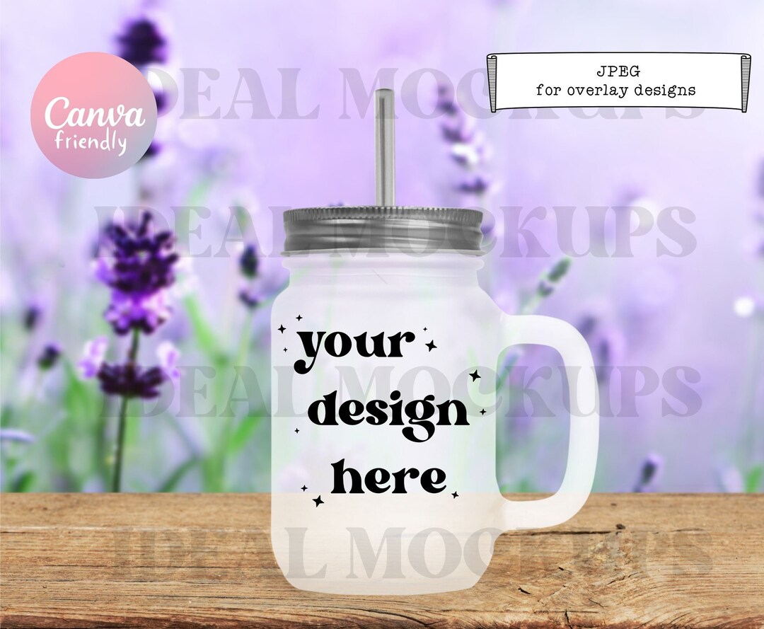 Frosted Glass Mason Jar Mockup Mason Jar Mockup Easy Etsy