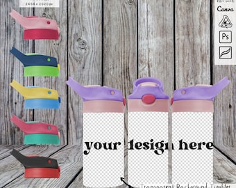 12oz FlipTop Tumbler PNG Mockup Transparent Background