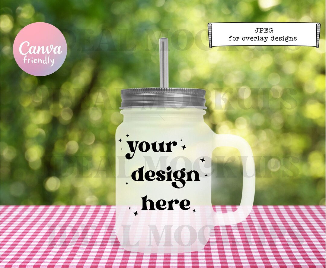 Frosted Glass Mason Jar Mockup Mason Jar Mockup Easy Etsy