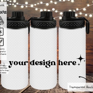 32oz Water Bottle PNG Mockup Transparent Background