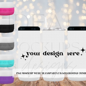 16oz 4 in 1 Cooler Tumbler PNG Mockup Transparent Background