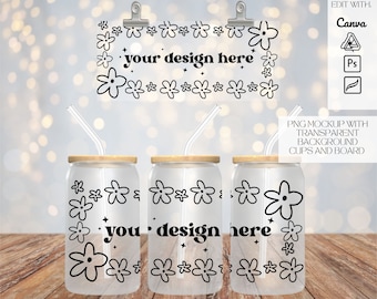 16oz Frosted Glass  Mockup PNG Libbey Cup Mockup * New Version